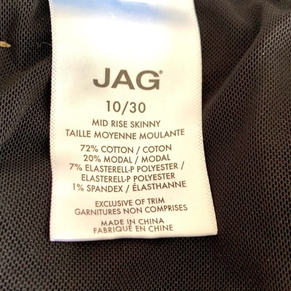 Jag Mid Rise Skinny Jeans w/5 pockets. Size 10 w/Spandex and Elastane. - Picture 9 of 13